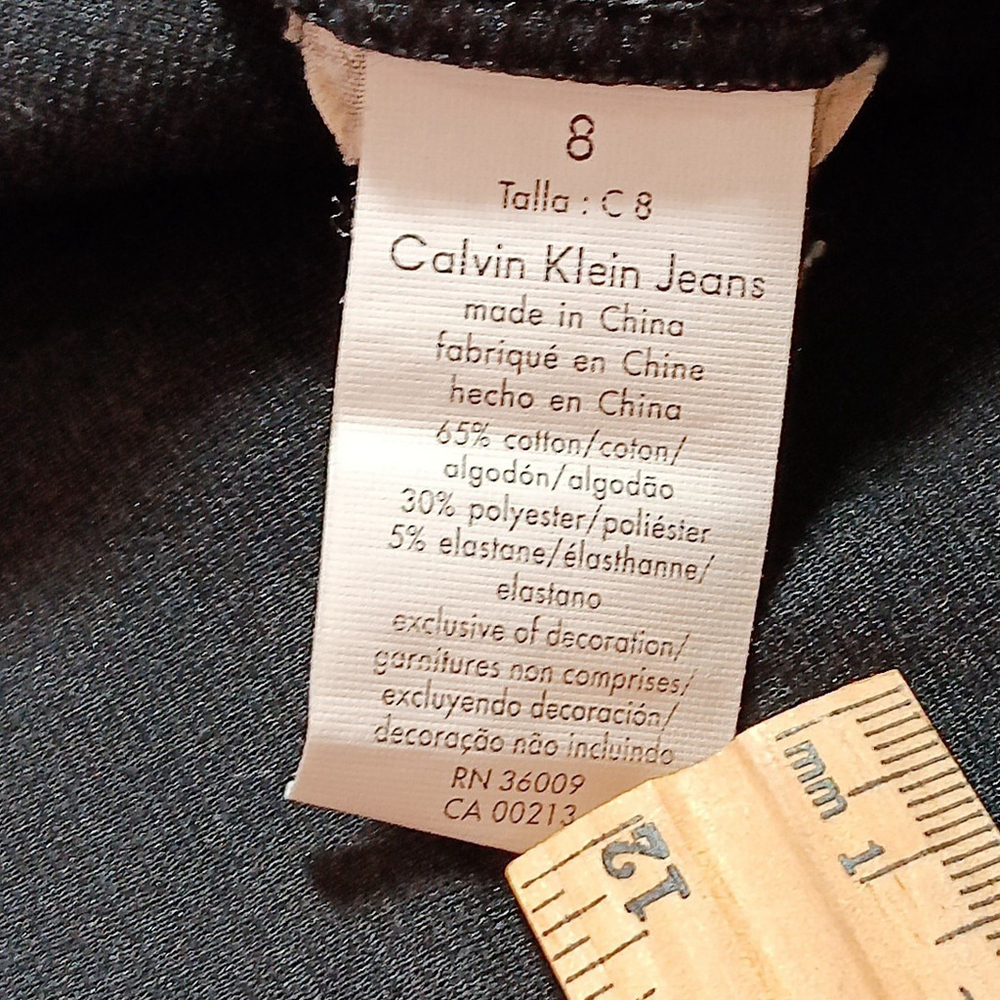 Size 8 X 27 Calvin Klein Jeggings Black Stretchy Womens Hemmed - Picture 4 of 12